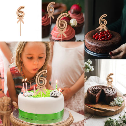 Numerical 6 Cake Topper Rose Gold-1PC