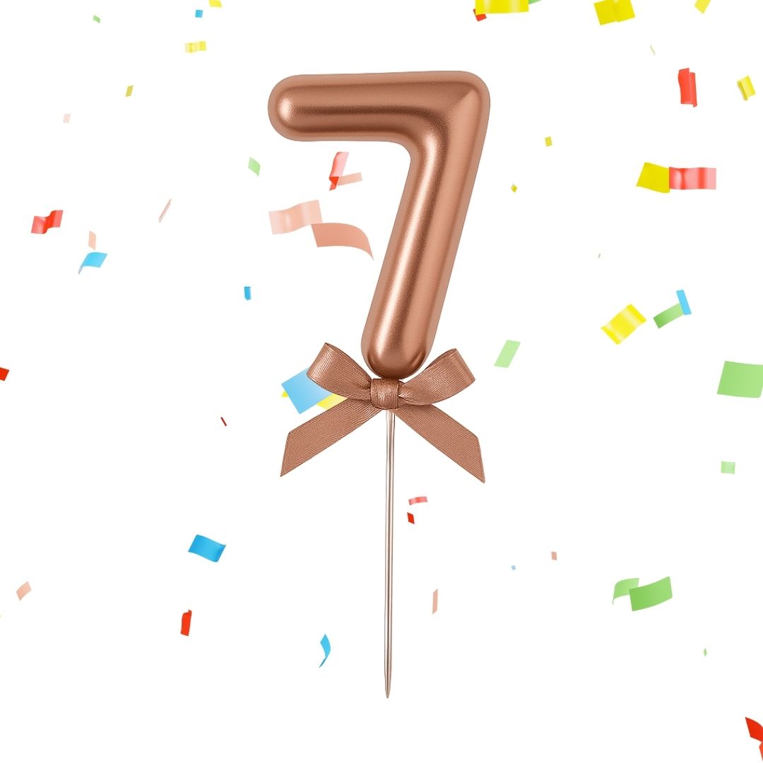 Numerical 7 Cake Topper Rose Gold-1PC