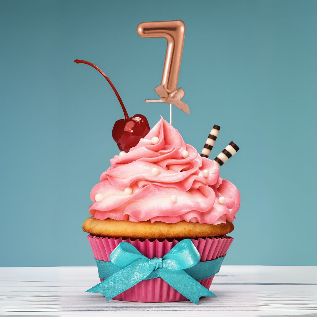Numerical 7 Cake Topper Rose Gold-1PC