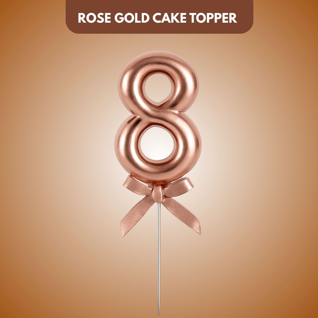 Numerical 8 Cake Topper Rose Gold-1PC