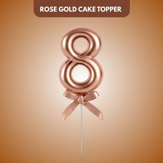 Numerical 8 Cake Topper Rose Gold-1PC