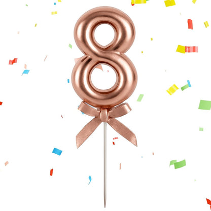 Numerical 8 Cake Topper Rose Gold-1PC
