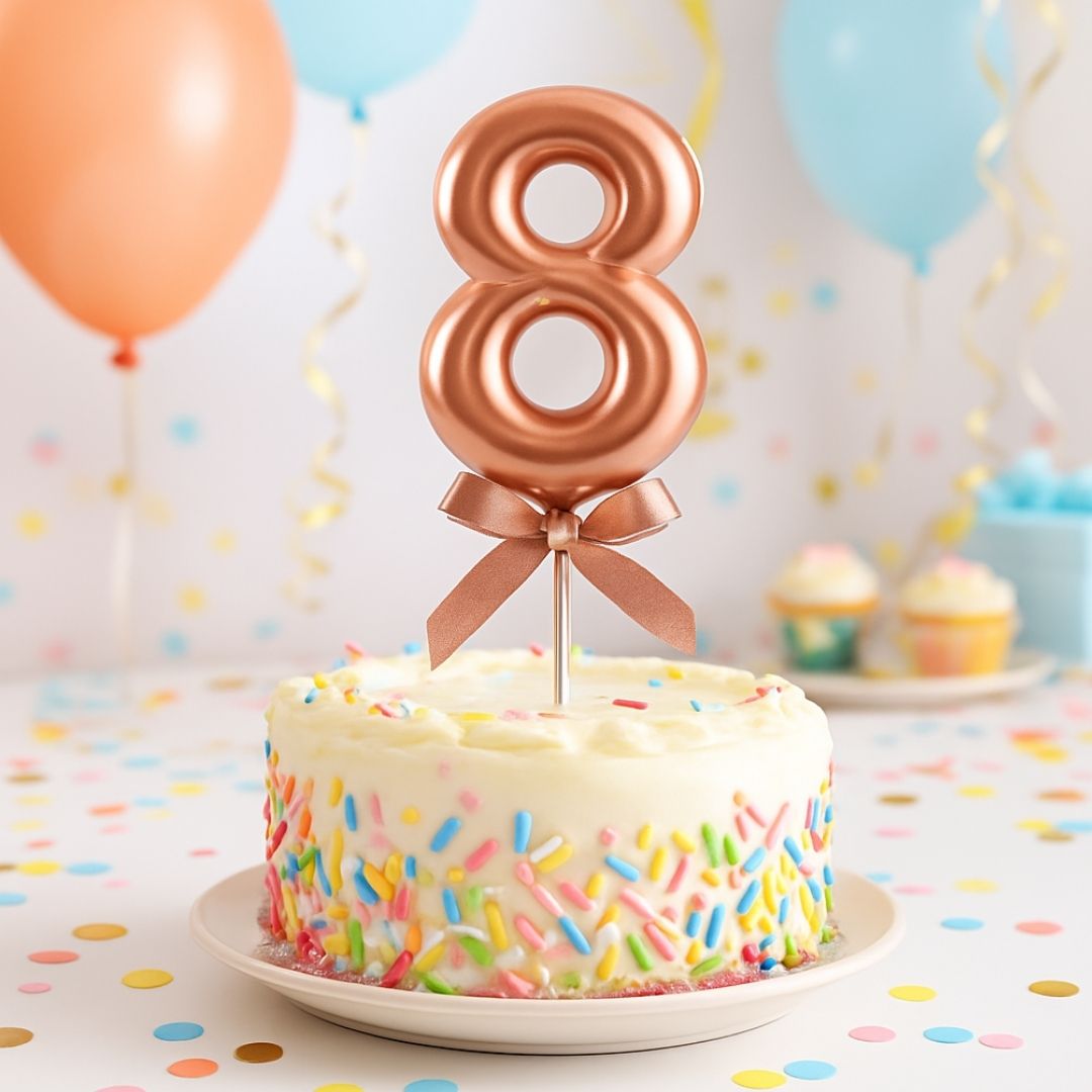 Numerical 8 Cake Topper Rose Gold-1PC
