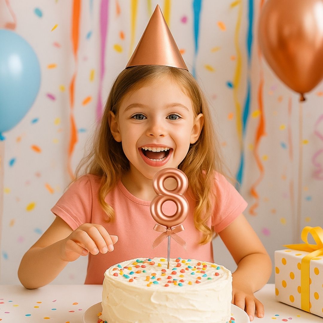 Numerical 8 Cake Topper Rose Gold-1PC