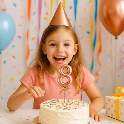 Numerical 8 Cake Topper Rose Gold-1PC