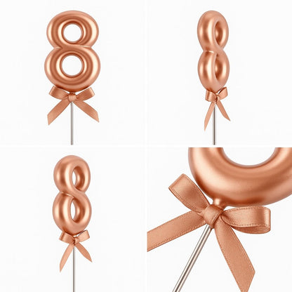 Numerical 8 Cake Topper Rose Gold-1PC