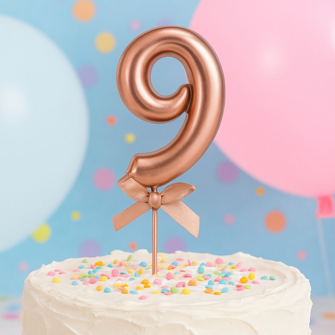 Numerical 9 Cake Topper Rose Gold-1PC