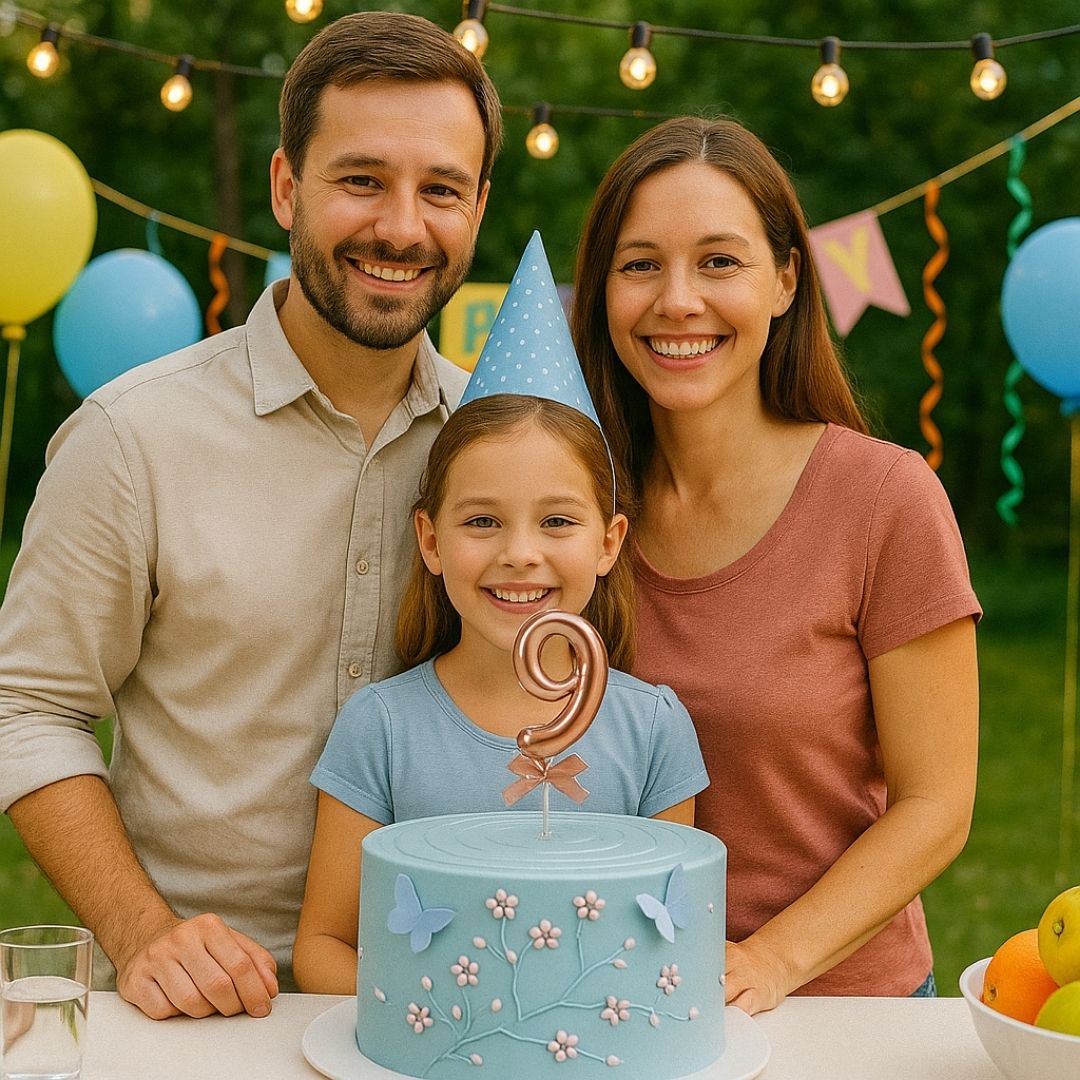 Numerical 9 Cake Topper Rose Gold-1PC