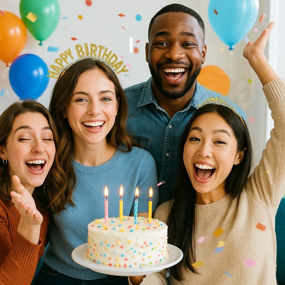 Happy Birthday Glitter Gold Headband