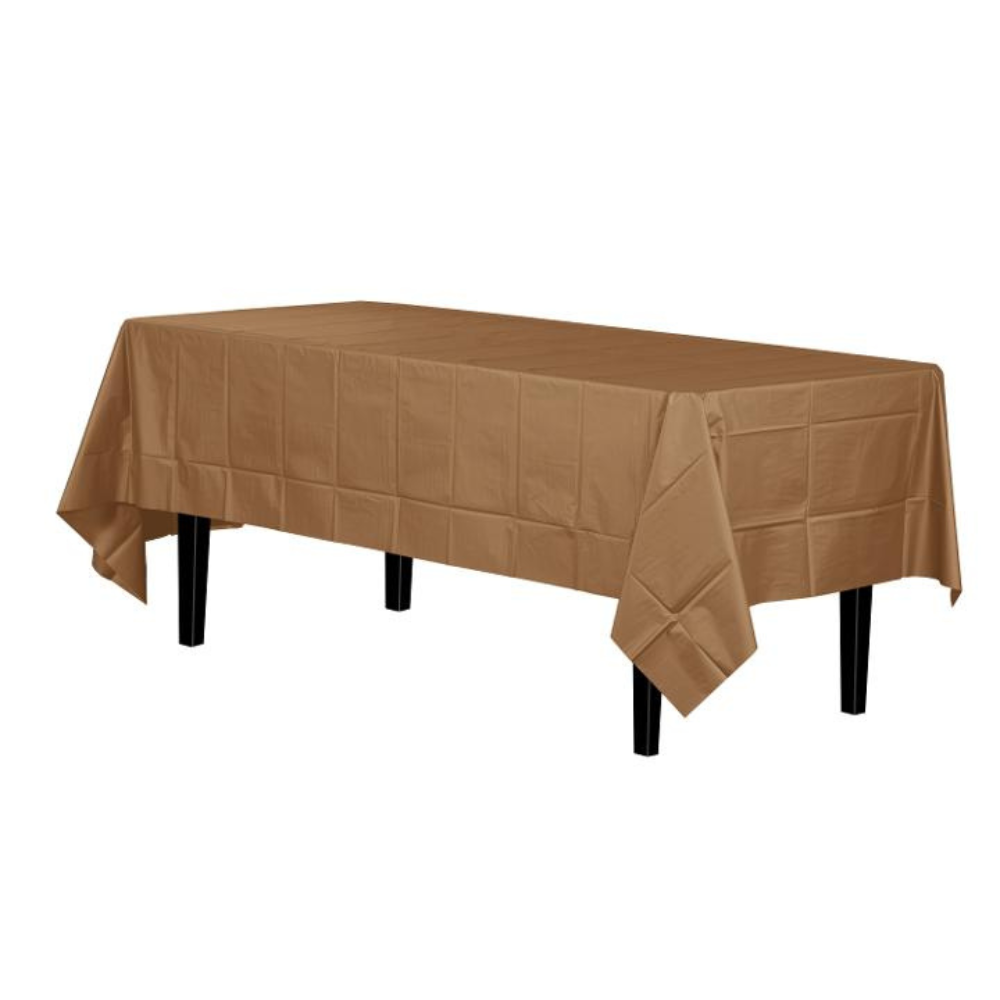 Gold Vinyl Table Cover for Party Decor -  54X108 - 1PC