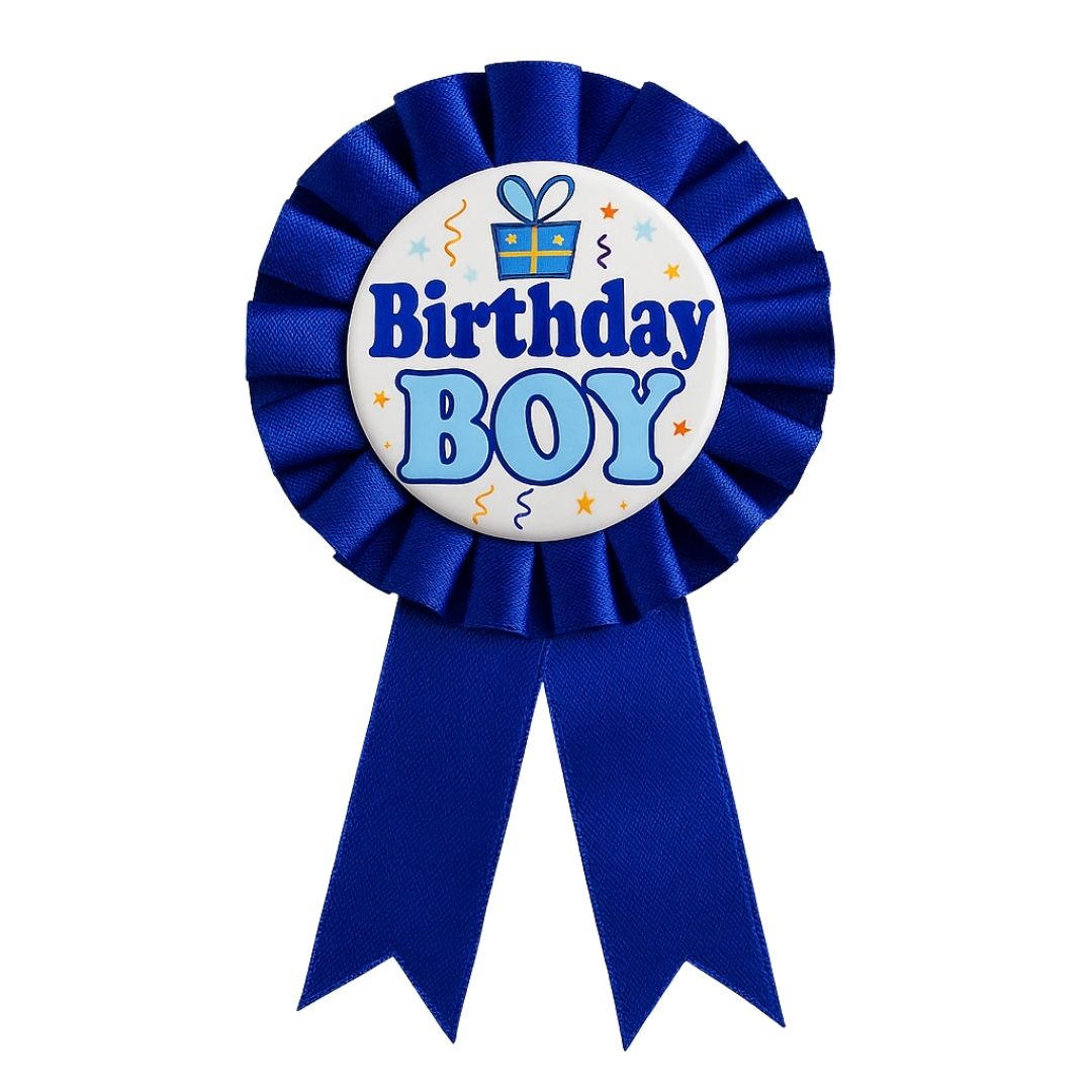 Birthday Boy Award Ribbon Blue - 1PC