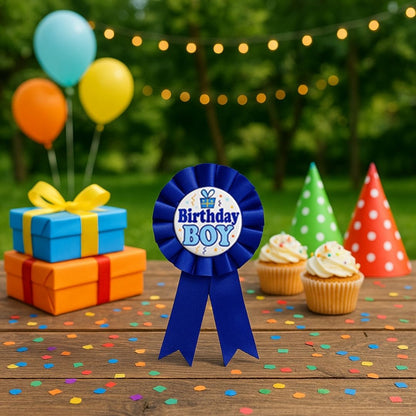 Birthday Boy Award Ribbon Blue - 1PC