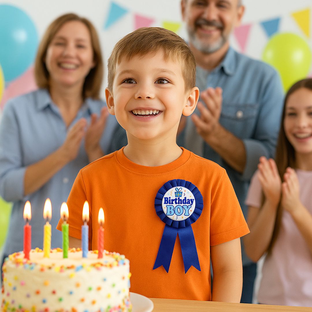 Birthday Boy Award Ribbon Blue - 1PC