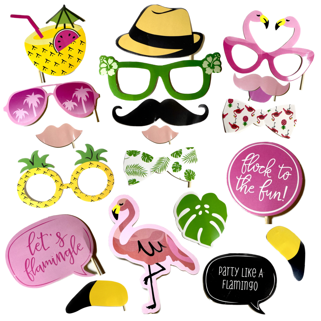 Tropical Flamingo Theme Birthday Party Photo Props