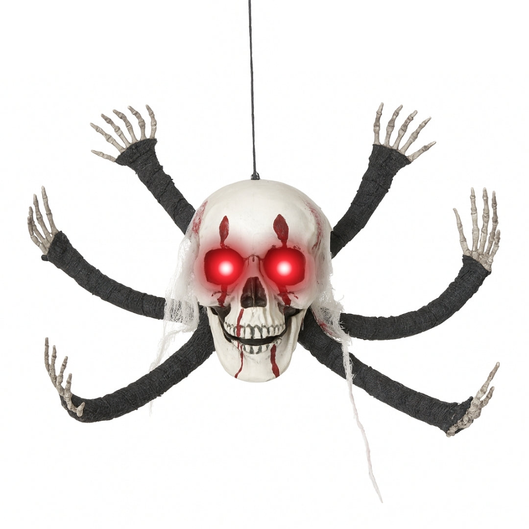 Hanging Spider w/ Skull & Spider Legs for Halloween/ Theme Party Wall Hanging Decor - 3FT - 1PC