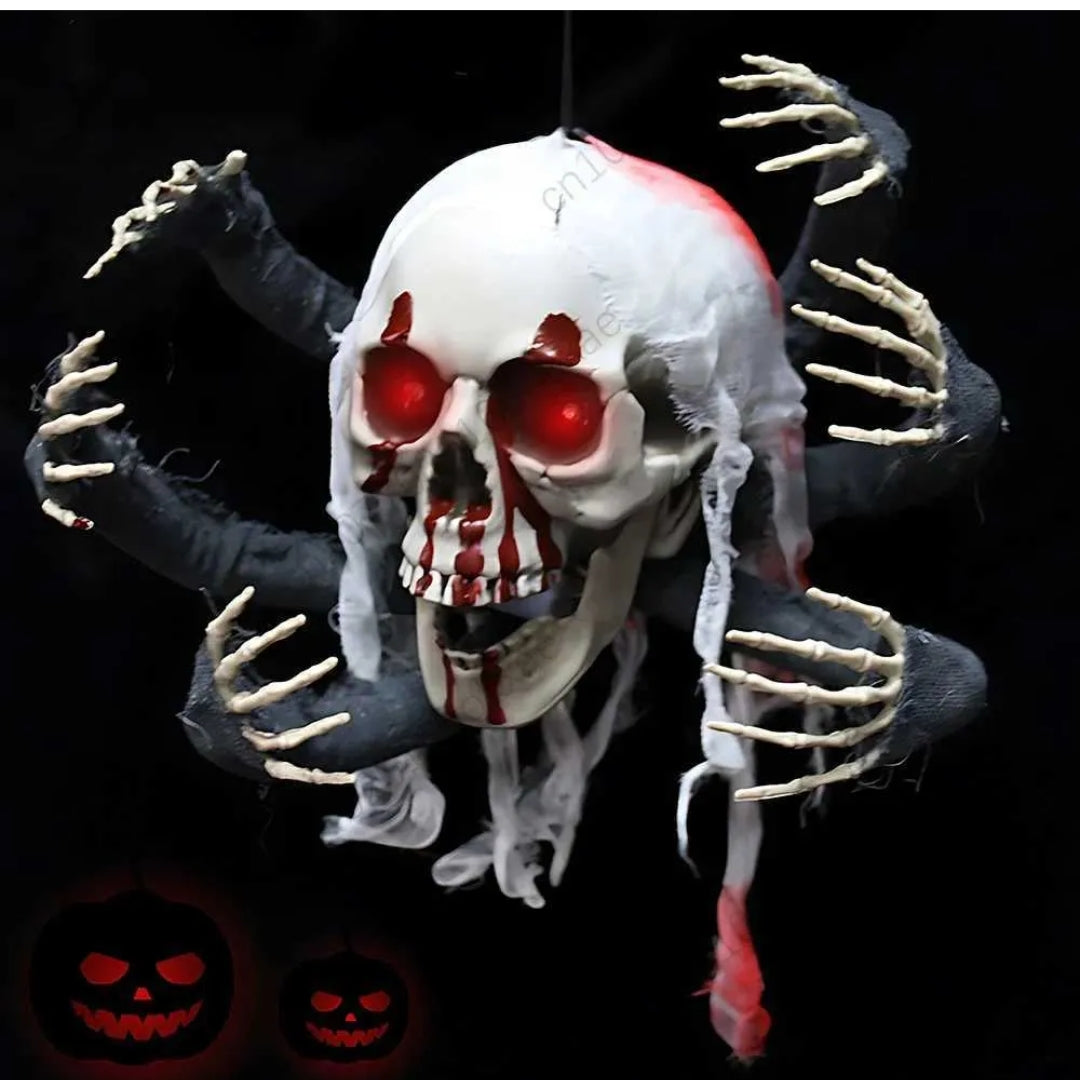 Hanging Spider w/ Skull & Spider Legs for Halloween/ Theme Party Wall Hanging Decor - 3FT - 1PC