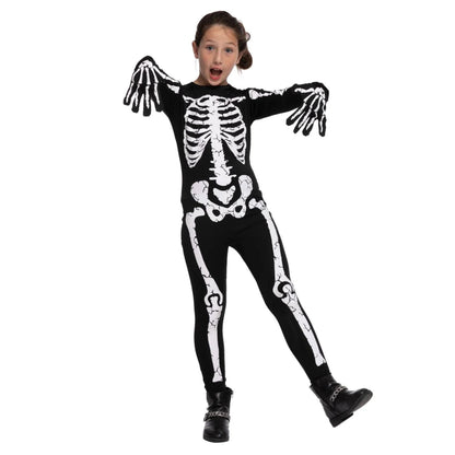 Skeleton Jump Suit Costume Size S