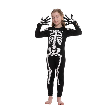 Skeleton Jump Suit Costume Size S