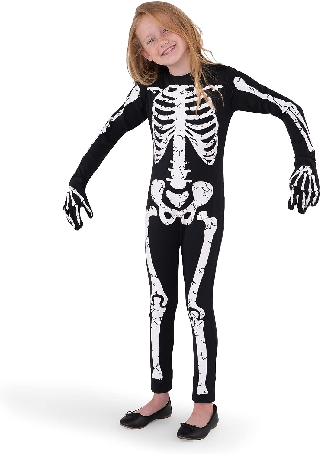 Skeleton Jump Suit Costume Size M