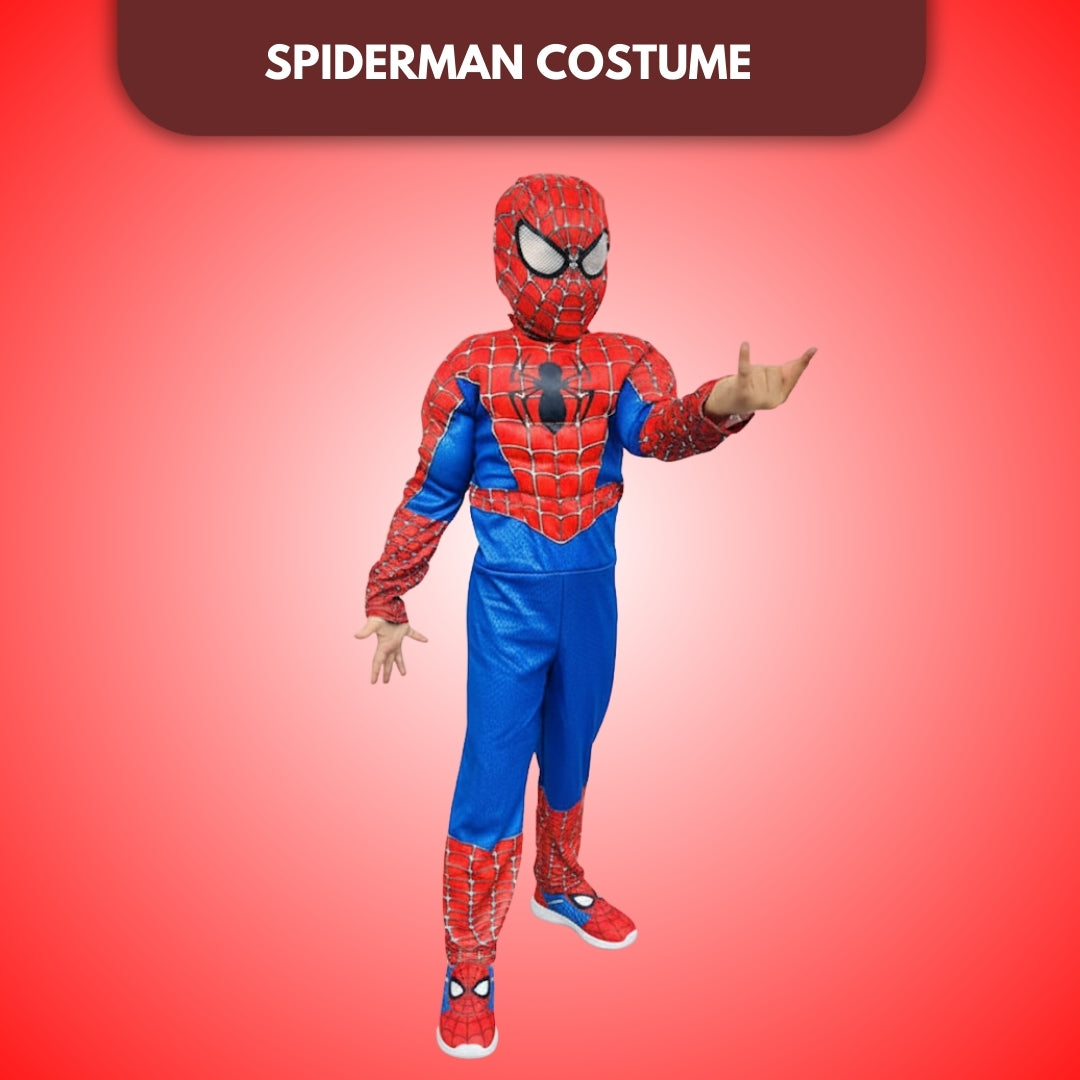 Deluxe Spiderman Muscular Costume w/Mask for Kids