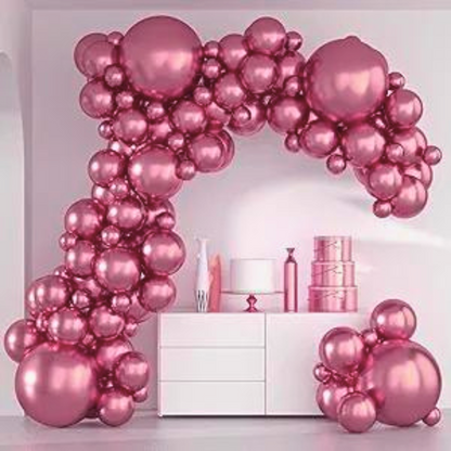 9" Chrome Hot Pink Balloons - 20PC Balloons Best for Theme Party Decoration