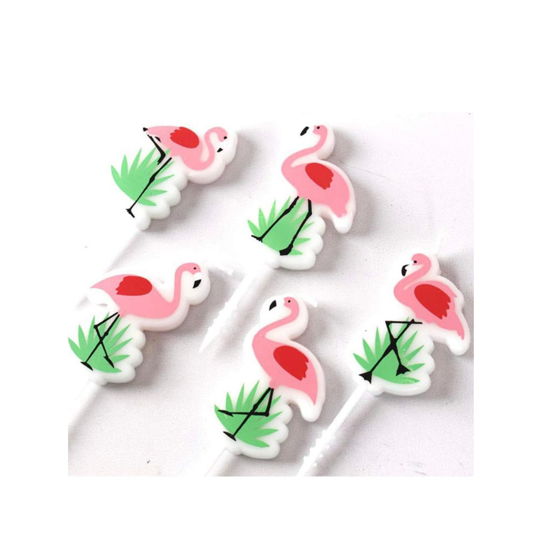 Flamingo Theme Cake Candles - 5PC