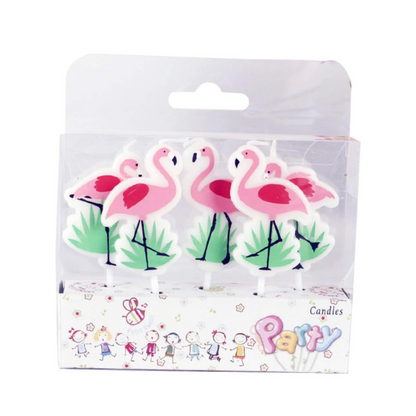 Flamingo Theme Cake Candles - 5PC