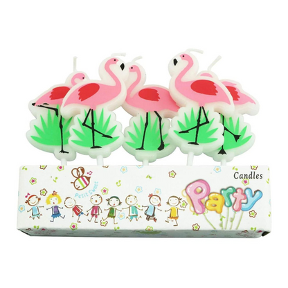 Flamingo Theme Cake Candles - 5PC