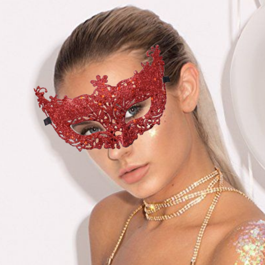 Glitter Fashion Eye Mask Red - 1PC