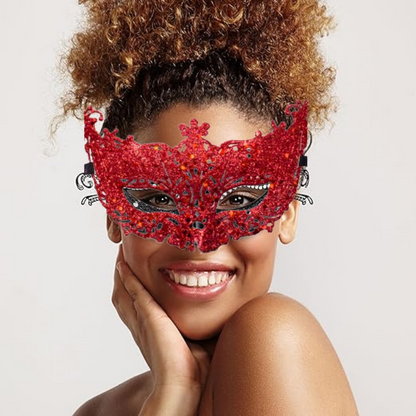 Glitter Fashion Eye Mask Red - 1PC