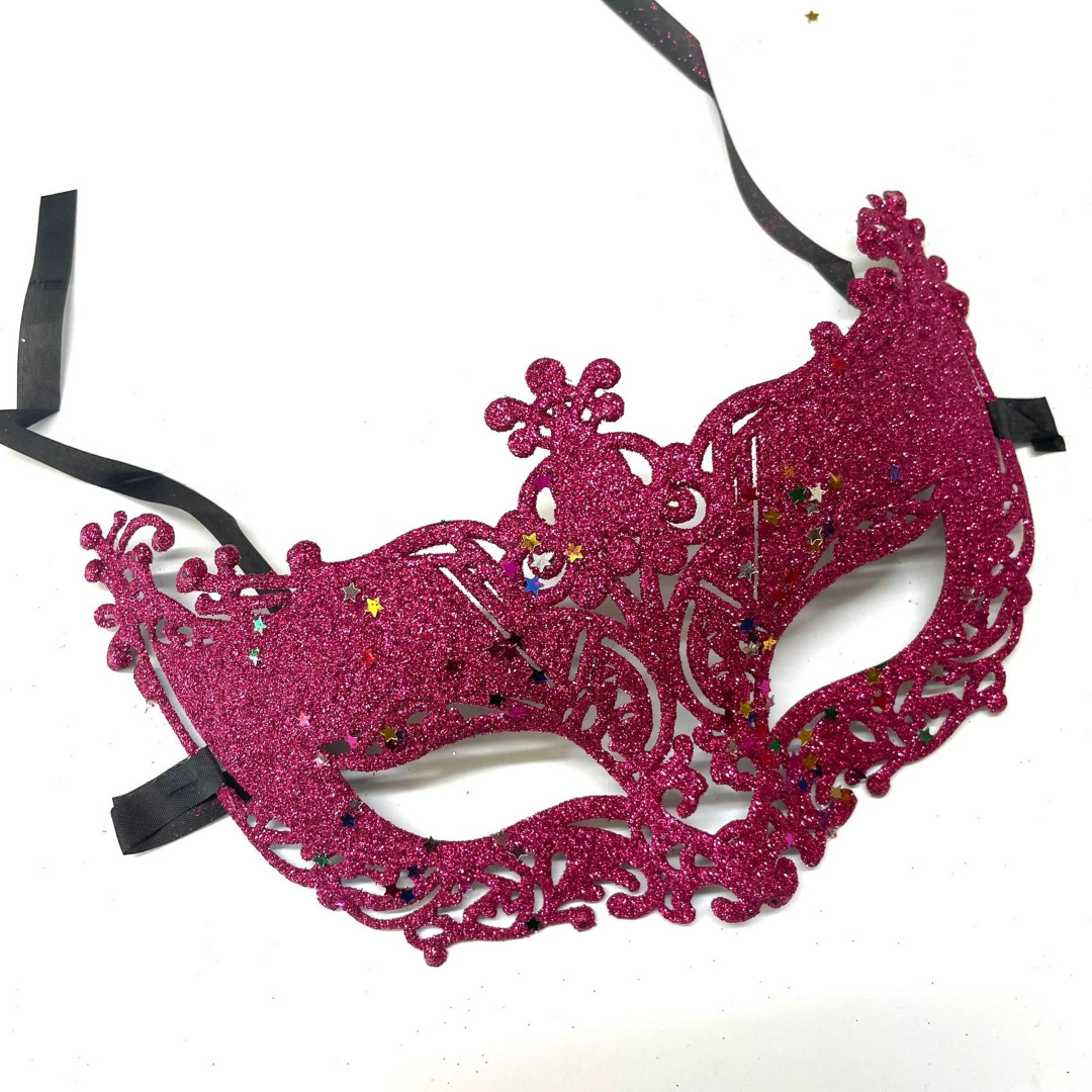 Glitter Fashion Eye Mask Hot Pink - 1PC