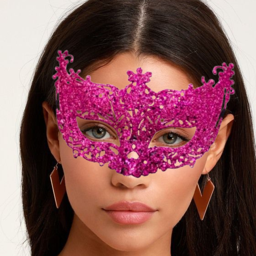 Glitter Fashion Eye Mask Hot Pink - 1PC