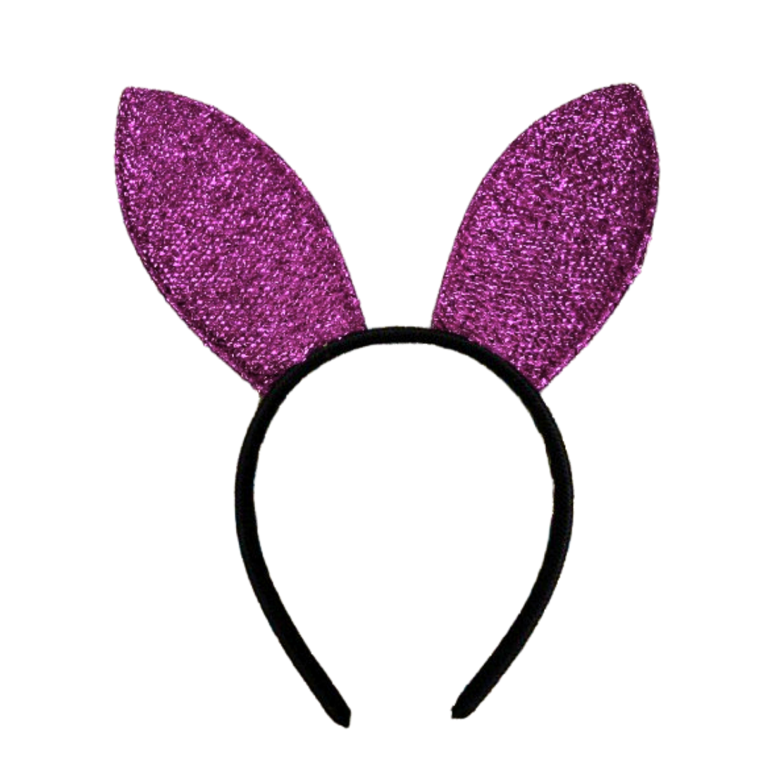 Play Boy Bunny Ears Shimmery Purple Headband - 1PC