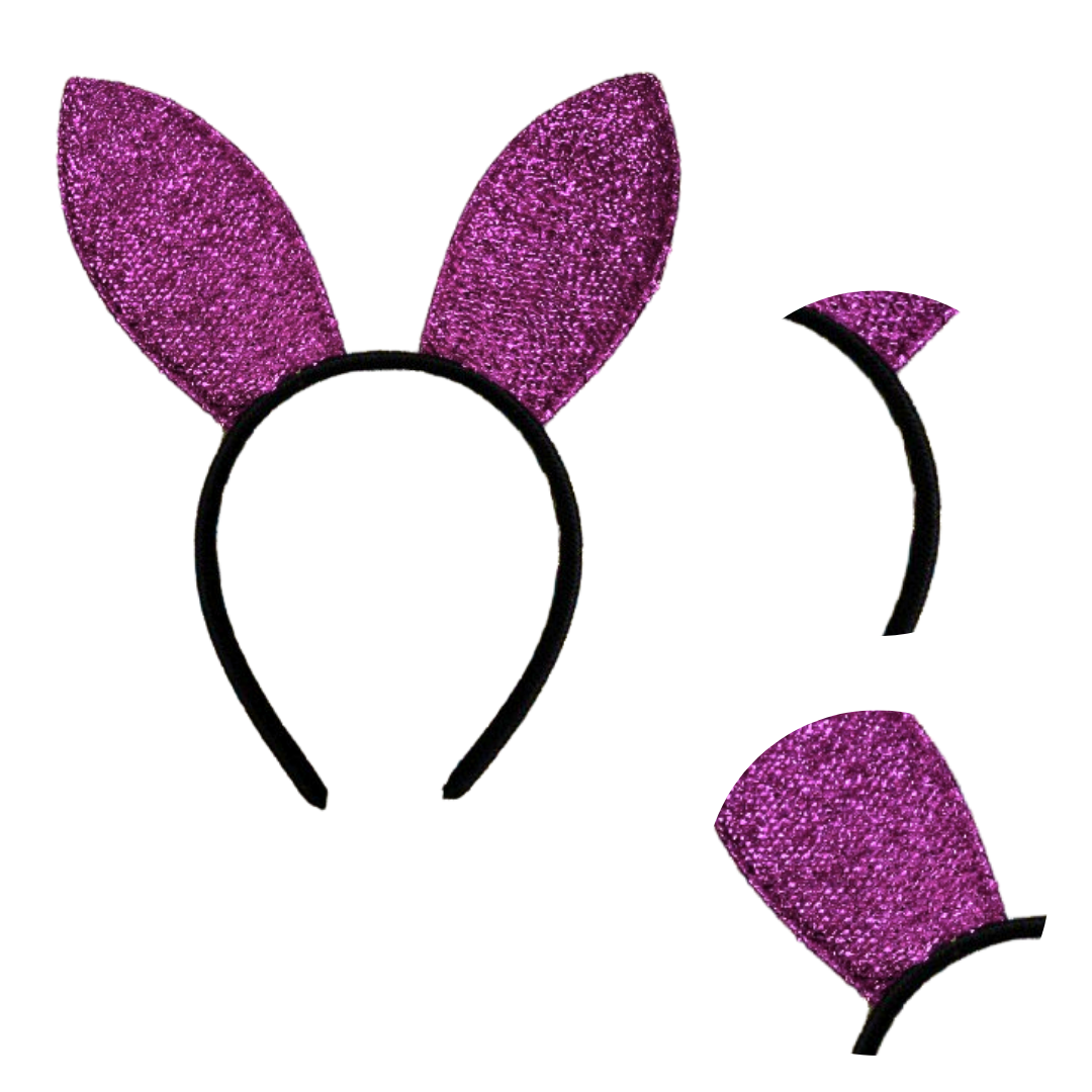 Play Boy Bunny Ears Shimmery Purple Headband - 1PC