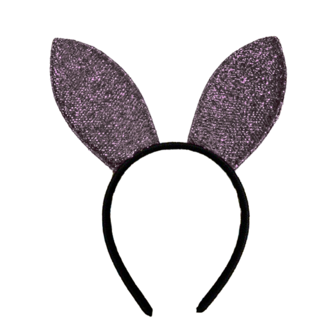 Play Boy Bunny Ears Shimmery Silver Headband - 1PC