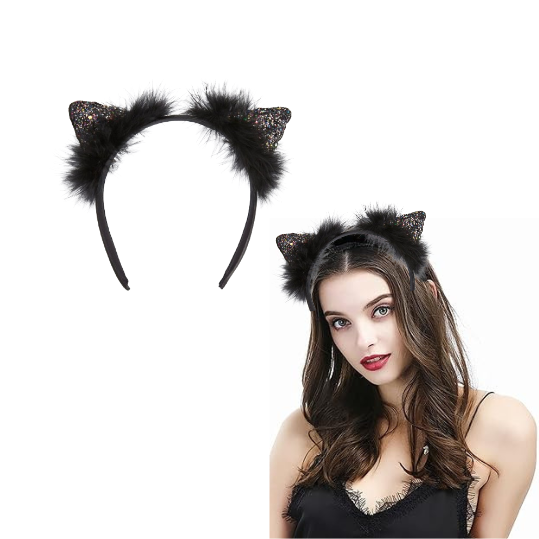 Sparkling Cat Ears Headband - 1PC