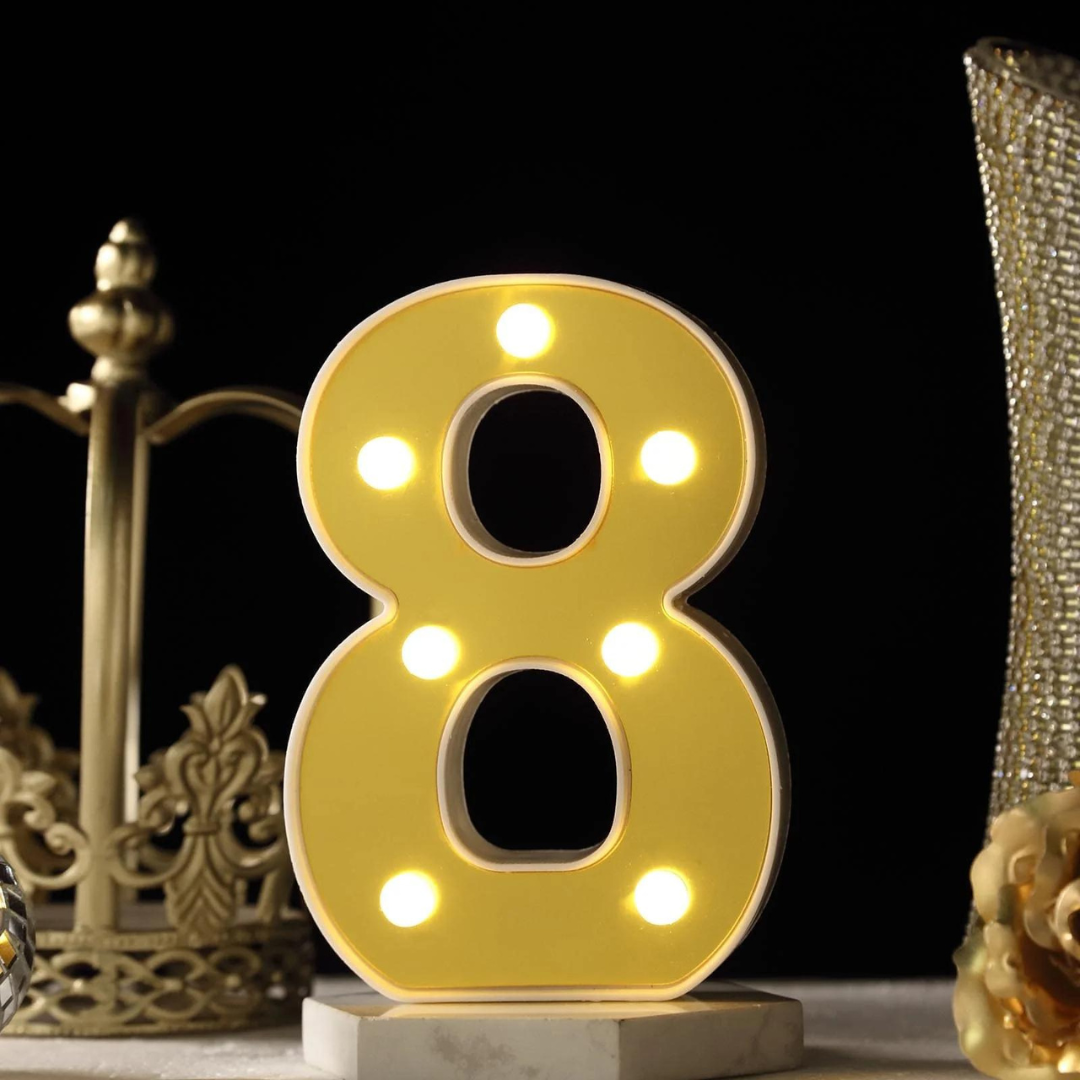 No.8 LED Golden Marquee