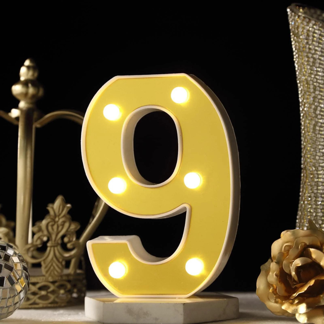 No.9 LED Golden Marquee