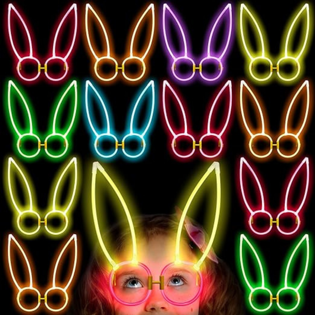 GID Bunny Headband Glow in The Dark Headband Rabbit Ear headband for Kids, Teens, Adults