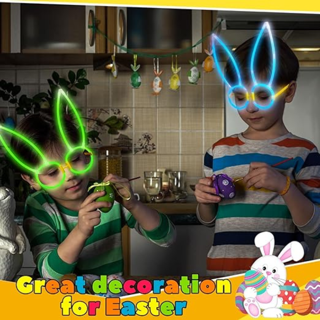 GID Bunny Headband Glow in The Dark Headband Rabbit Ear headband for Kids, Teens, Adults