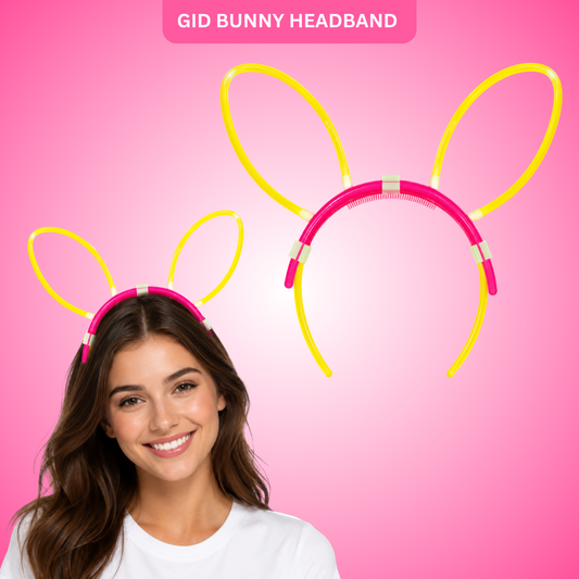 Glow In The Dark Bunny Headband Glow in The Dark Headband Rabbit Ear headband for Kids, Teens, Adults