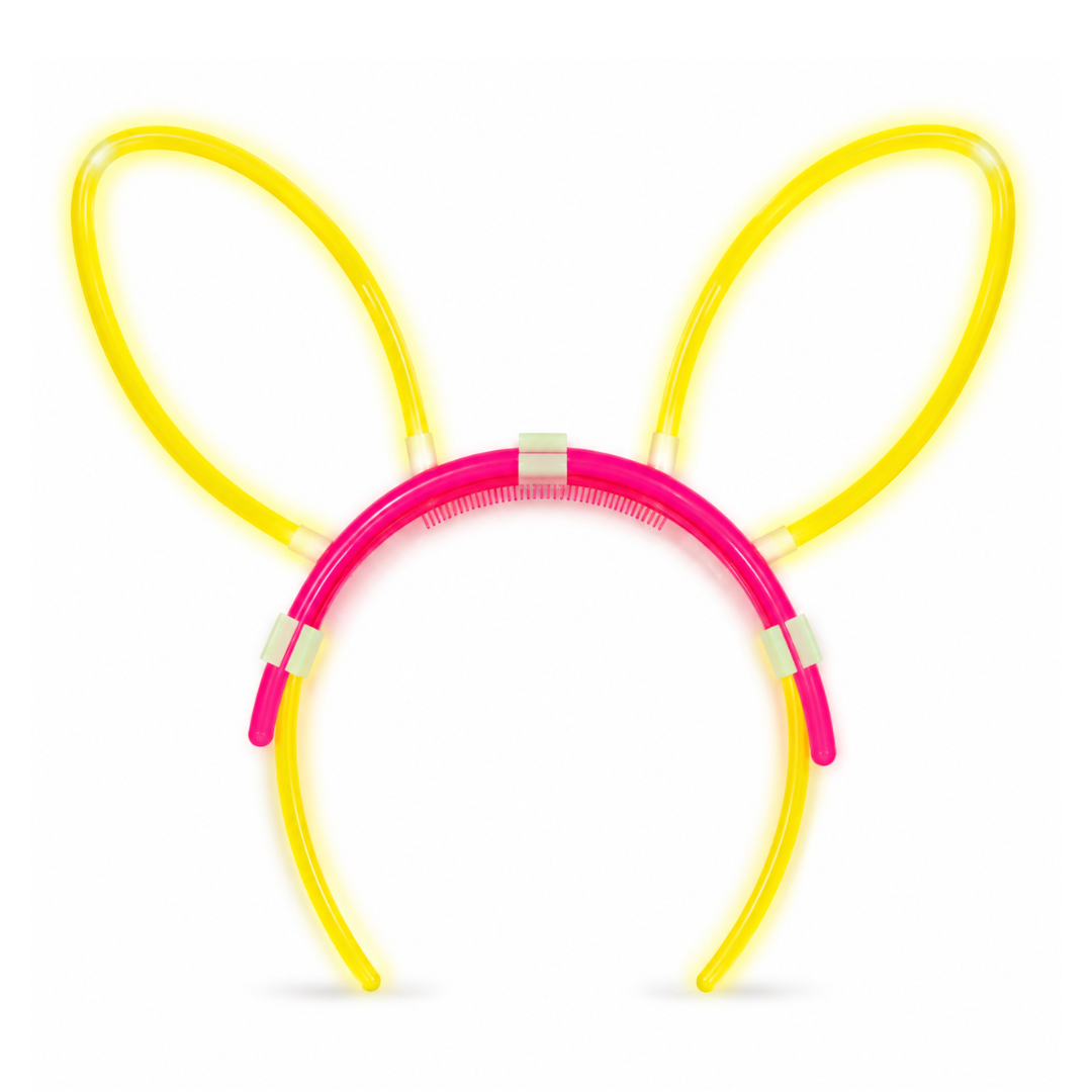 Glow In The Dark Bunny Headband Glow in The Dark Headband Rabbit Ear headband for Kids, Teens, Adults