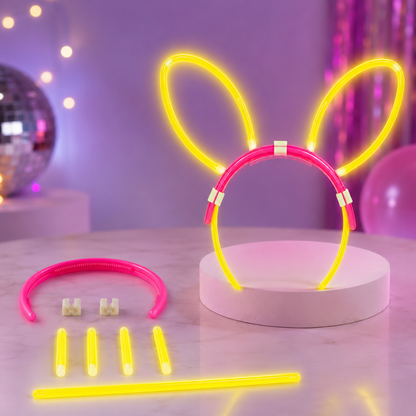 Glow In The Dark Bunny Headband Glow in The Dark Headband Rabbit Ear headband for Kids, Teens, Adults