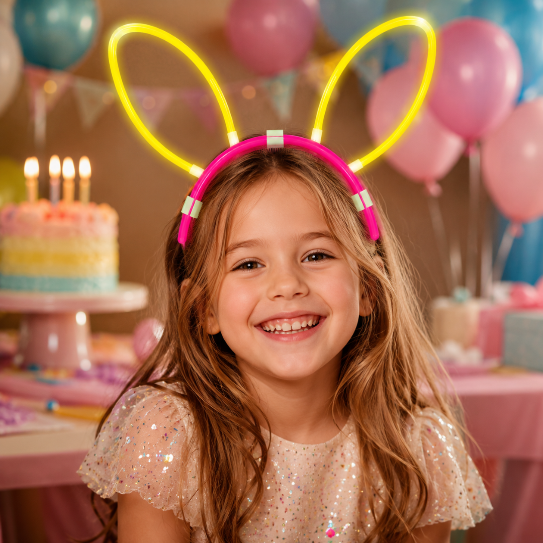 Glow In The Dark Bunny Headband Glow in The Dark Headband Rabbit Ear headband for Kids, Teens, Adults