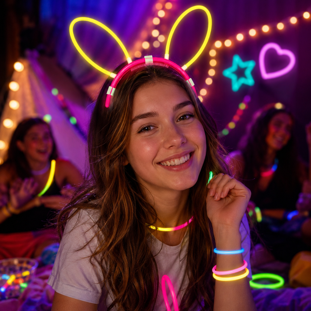 Glow In The Dark Bunny Headband Glow in The Dark Headband Rabbit Ear headband for Kids, Teens, Adults
