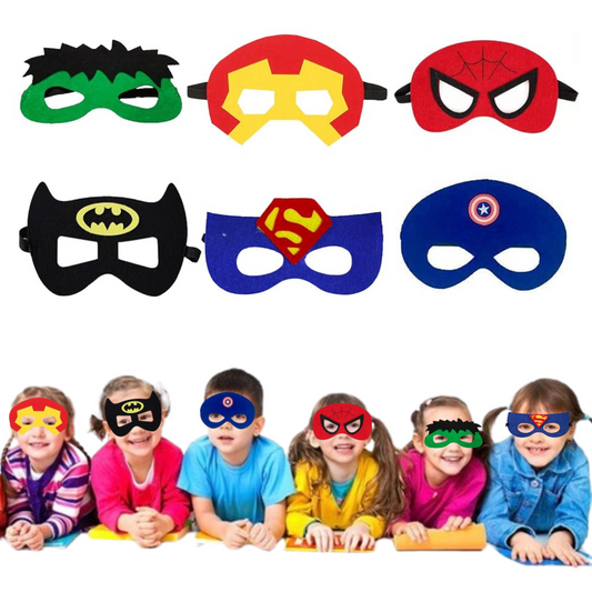 Superhero Masks for Kids, Pack of 6pcs