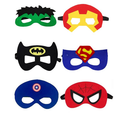 Superhero Masks for Kids, Pack of 6pcs