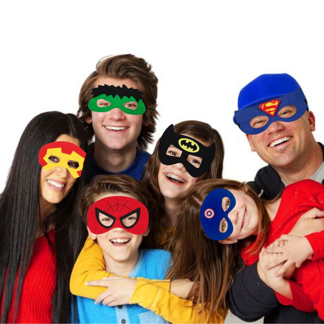 Superhero Masks for Kids, Pack of 6pcs