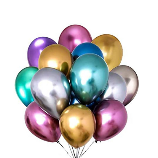 Multicolor Chrome Latex Balloons 10 inches - Pack of 20