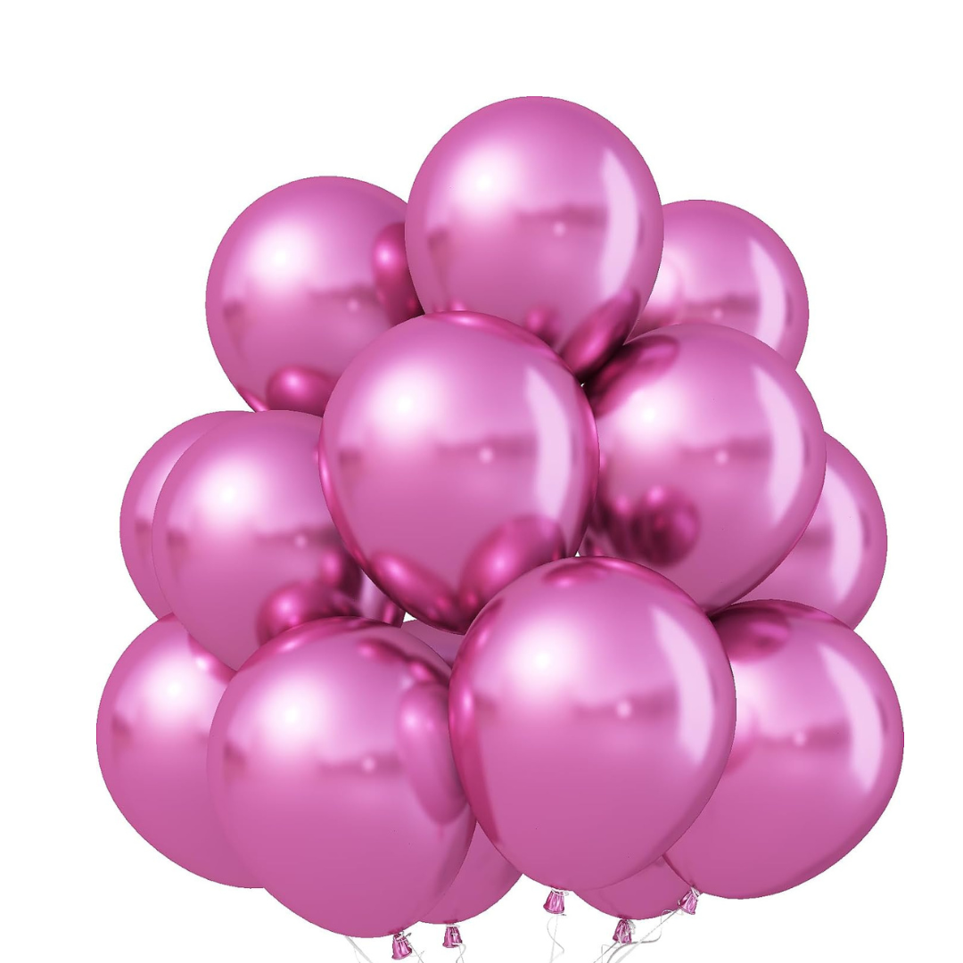 Chrome Hot Pink Balloons 12 inches - Pack of 50